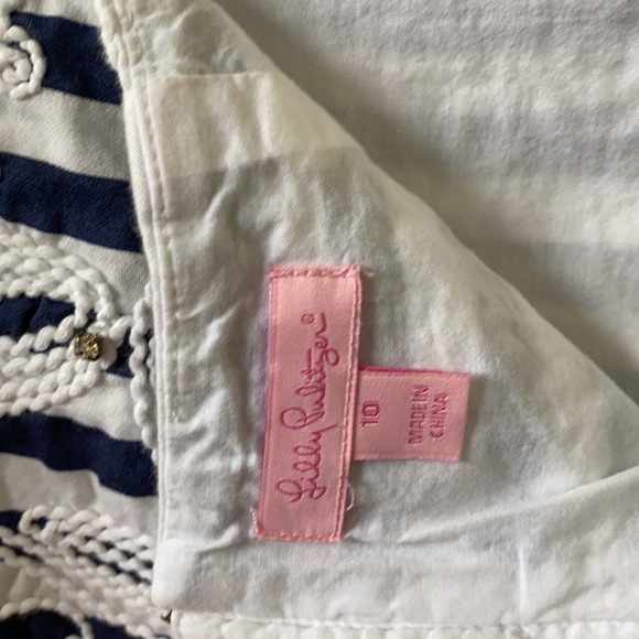 Navy Stripe Lilly Pulitzer Rhinestone Skirt - Picture 4 of 6